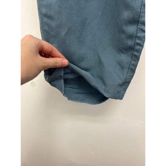 Madewell Tailored Tapered Pleated Elastic Waist Pant Linen-Blend FLAWED Size 10 - Picture 10 of 13